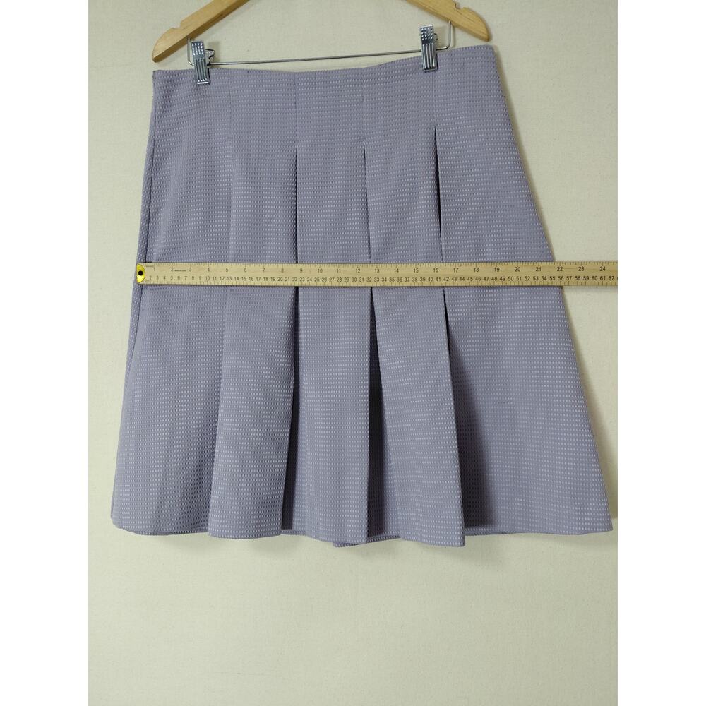 Ann Taylor Factory Purple Pleated Knee Length Stretch Skirt Women Size 12 - Picture 7 of 10